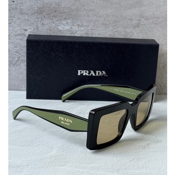 NEW Prada PR D01S Sunglasses in Black Green $390 main image 4